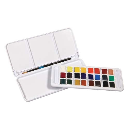 Aguarelas em meias pastilhas DALER-ROWNEY Aquafine Travel set 24 cores + 1 pincel