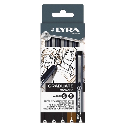 Conjunto 5 Fineliners LYRA Graduate Mangá Selection