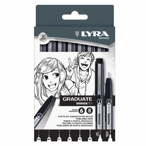 Conjunto 8 Fineliners LYRA Graduate Mangá Selection