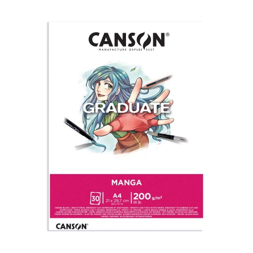 Bloco de Desenho CANSON Graduate Mangá Selection A4 200g 30 folhas