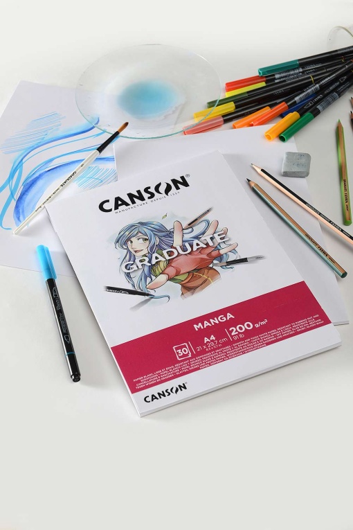 Bloco de Desenho CANSON Graduate Mangá Selection A4 200g 30 folhas