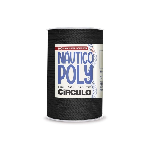 Fio de Crochet CÍRCULO Náutico Poly 500g Preto 8990