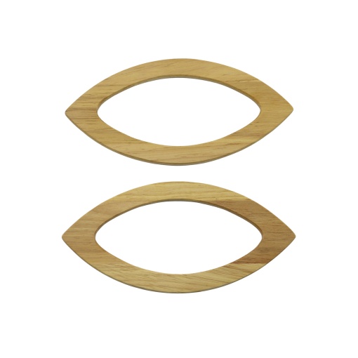 Alça de madeira canoa 20x9,5cm 2 unidades CÍRCULO