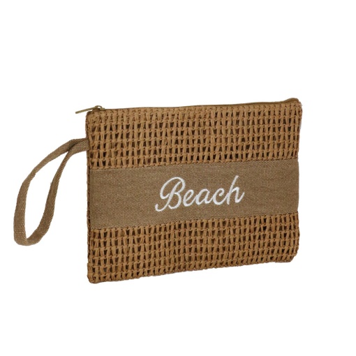 Bolsa CAMOMILLA Crochet castanha 18x25x1,5cm