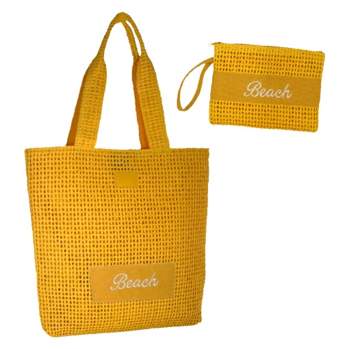 Mala + Bolsa CAMOMILLA Crochet Amarelo 39x40x6cm/18x25x1,5cm