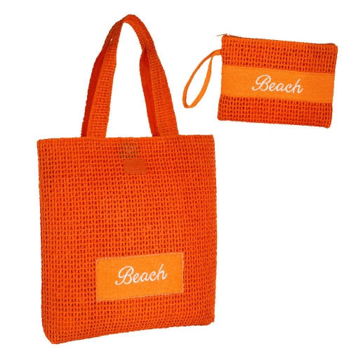 Mala e bolsa CAMOMILLA Crochet laranja 39x40x6cm/18x25x1,5cm 11487