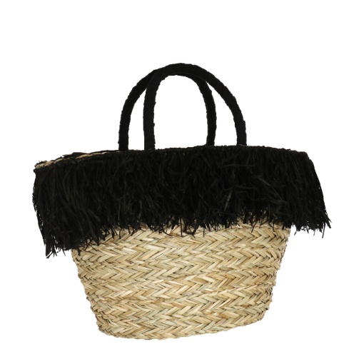 Mala CAMOMILLA Frangia Natural/preto 29x50x19cm