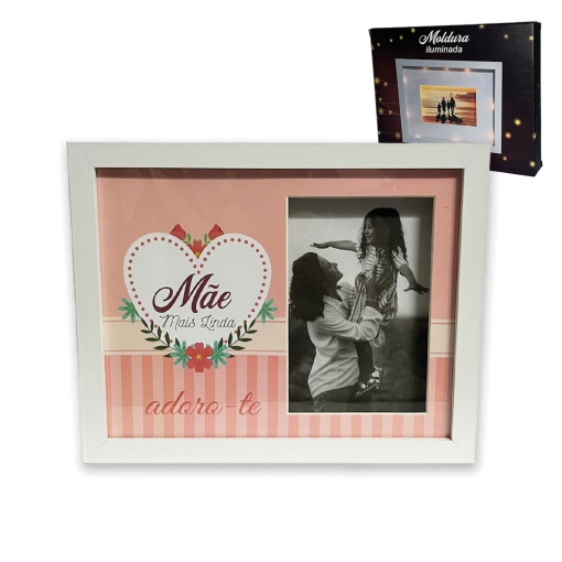 Moldura iluminada "Mãe mais linda, adoro-te" Mae12200