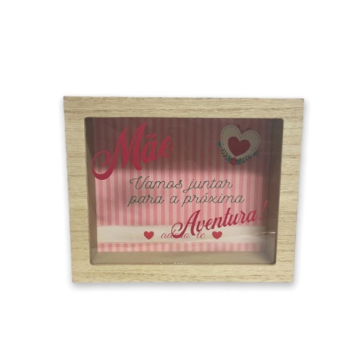 Mealheiro de madeira "Mãe adoro-te" 20x16cm