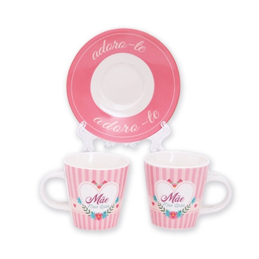Conjunto de Café Chávena+Pires+Colher "Mãe mais linda"