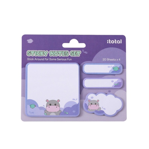 Notas adesivas I-TOTAL hippo 4x20 folhas