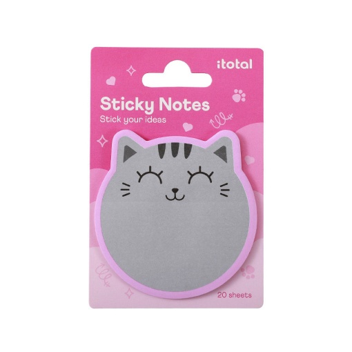 Notas adesivas I-TOTAL gato cinza 20 folhas