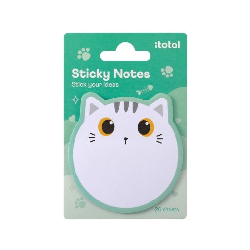 Notas adesivas I-TOTAL gato branco 20 folhas
