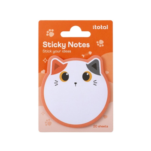 Notas adesivas I-TOTAL gato laranja 20 folhas