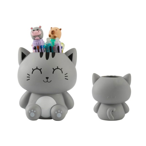 Porta-lápis 3D I-TOTAL Gato Cinza
