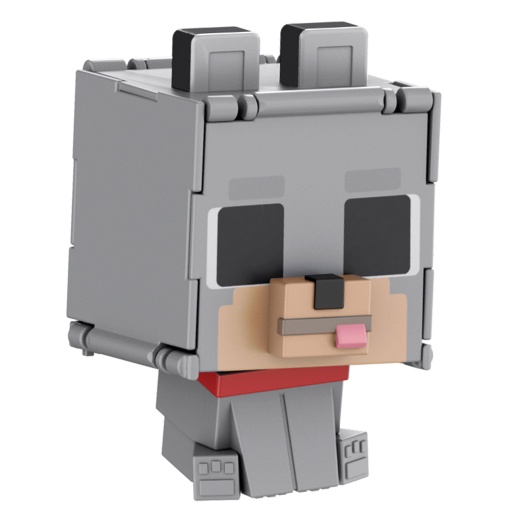 MINECRAFT Flippin' Figs 2 em 1 Lobo Domesticado + Lobo Hostil MATTEL