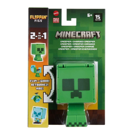 MINECRAFT Flippin' Figs 2 em 1 Creeper + Creeper com Carga MATTEL