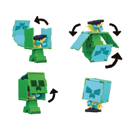 MINECRAFT Flippin' Figs 2 em 1 Creeper + Creeper com Carga MATTEL