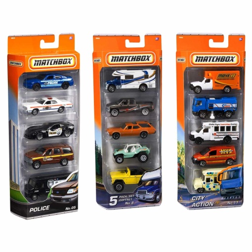 Matchbox carro miniatura caixa com 5 unidades sortido MATTEL C1817