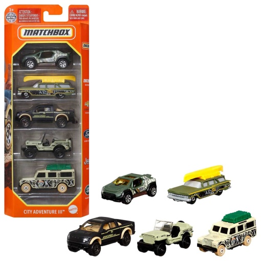 Matchbox carro miniatura caixa com 5 unidades sortido MATTEL C1817