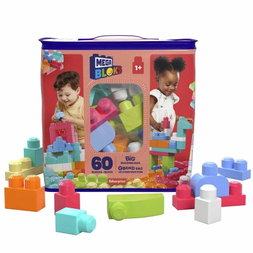 Mega Bloks 60 peças cores pastel MATTEL