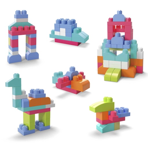Mega Bloks 60 peças cores pastel MATTEL