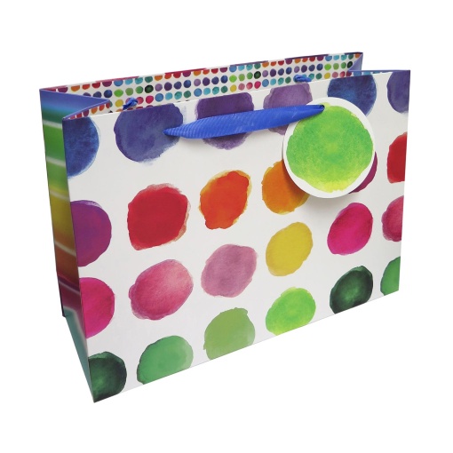 Saco de Papel Asa Tecido 29,5x22x11cm Artebene Happy Birthday
