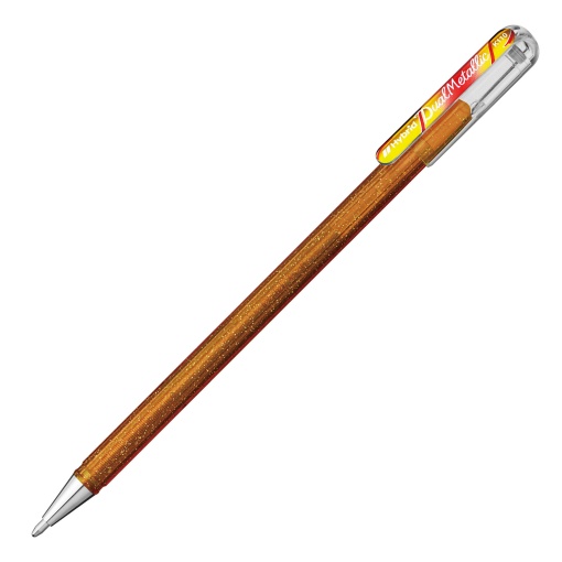 Roller Gel PENTEL K110 Dual Metallic 1mm Ouro/Vermelho Metálico
