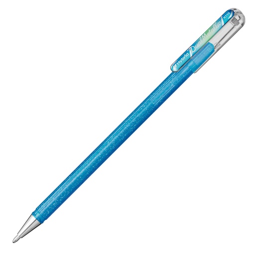 Roller Gel PENTEL K110 Dual Metallic 1mm Azul/Cinza Metálico