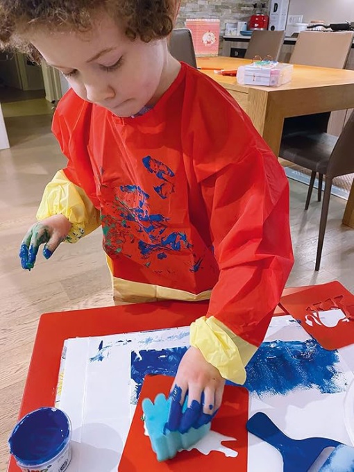Avental para pintura PRIMO com mangas e bolso (3-5 anos)