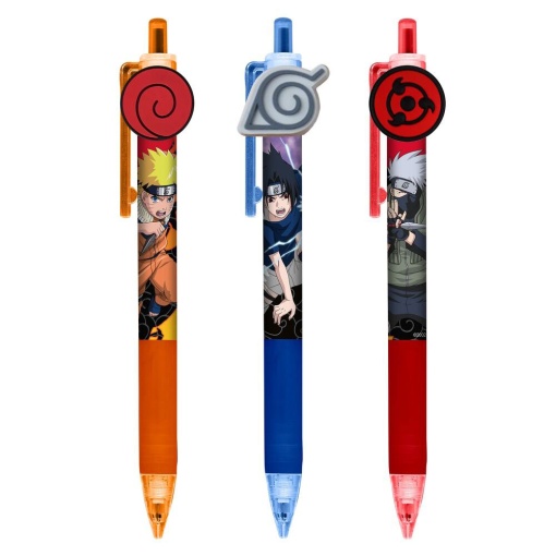 Conjunto 3 esferográficas Naruto