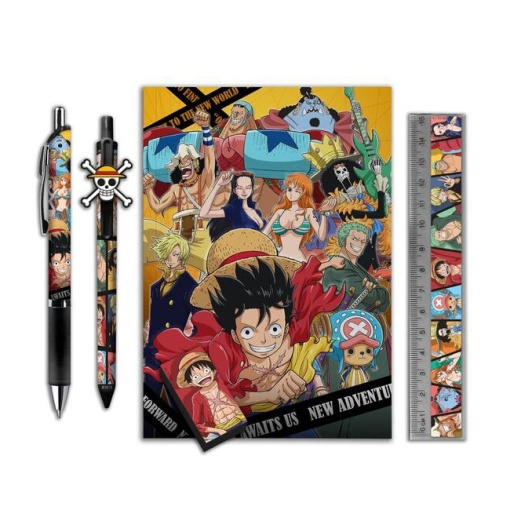 Conjunto escolar One Piece 5 peças