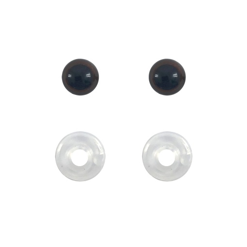 Olhos de encaixe para amigurumi castanhos 8mm (20 unidades) CÍRCULO