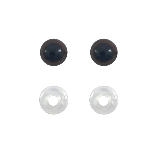 Olhos de encaixe para amigurumi castanhos 10mm (20 unidades) CÍRCULO
