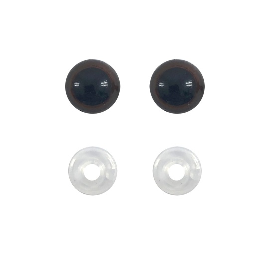 Olhos de encaixe para amigurumi castanhos 12mm (20 unidades) CÍRCULO