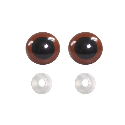 Olhos de encaixe para amigurumi castanhos 14mm (20 unidades) CÍRCULO