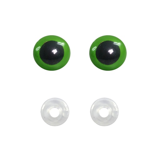 Olhos de encaixe para amigurumi verdes 12mm (20 unidades) CÍRCULO