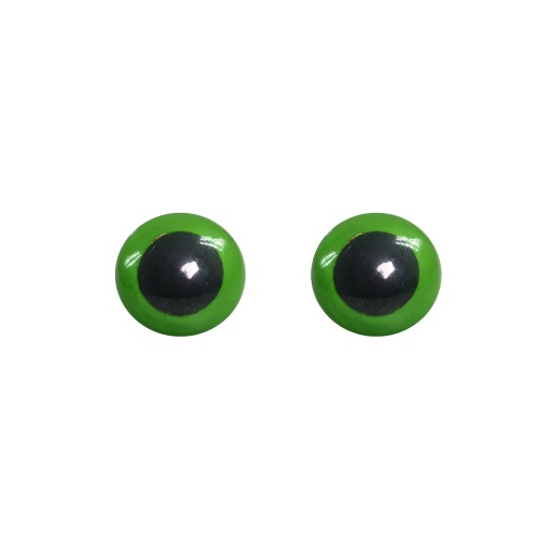 Olhos de encaixe para amigurumi verdes 12mm CÍRCULO - 20 unidades