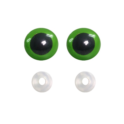 Olhos de encaixe para amigurumi verdes 14mm (20 unidades) CÍRCULO