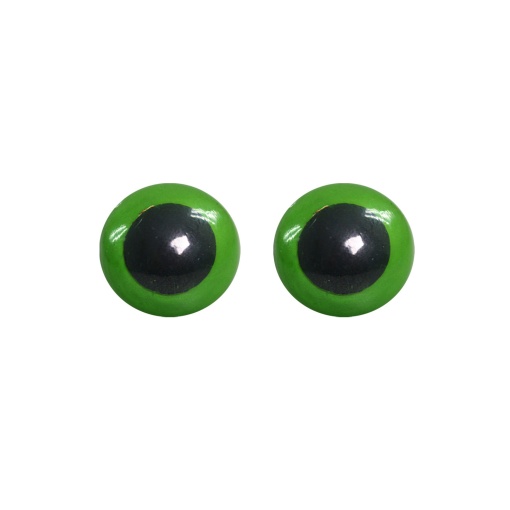 Olhos de encaixe para amigurumi verdes 14mm CÍRCULO - 20 unidades