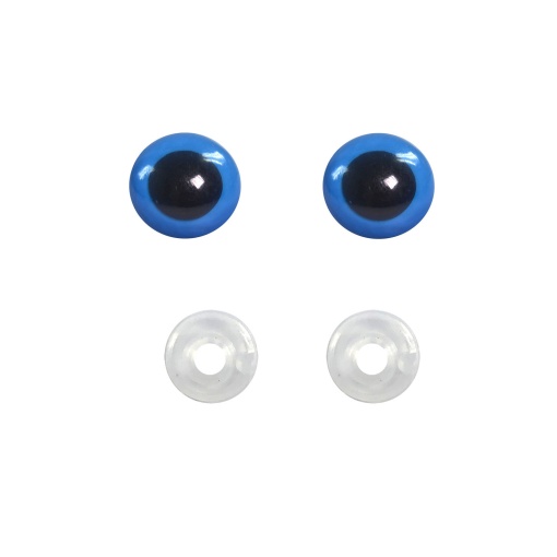 Olhos de encaixe para amigurumi azuis 10mm (20 unidades) CÍRCULO