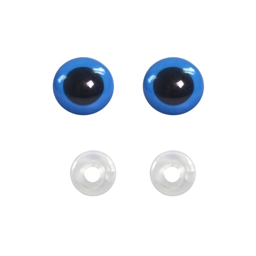 Olhos de encaixe para amigurumi azuis 12mm (20 unidades) CÍRCULO