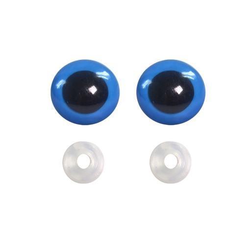 Olhos de encaixe para amigurumi azuis 14mm (20 unidades) CÍRCULO