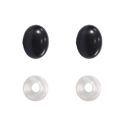 Olhos de encaixe para amigurumi ovais pretos 6mm (20 unidades) CÍRCULO