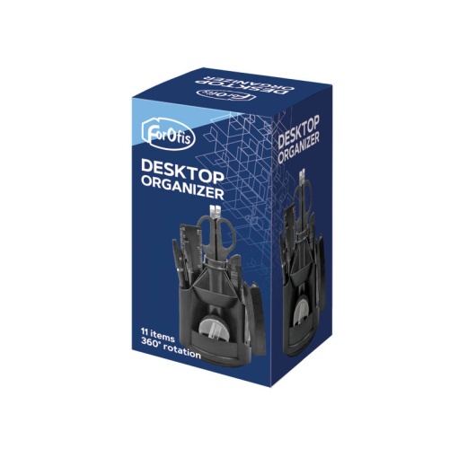 Organizador de secretária plástico preto 11 peças FOROFIS 91600