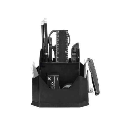 Organizador de secretária plástico preto 11 peças FOROFIS 91602