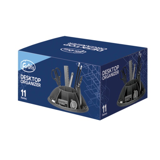 Organizador de secretária plástico preto 11 peças FOROFIS 91603