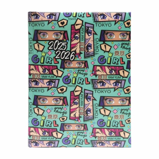 Agenda escolar diária A5 2025/26 12 meses espiral PAPIRO Trendy
