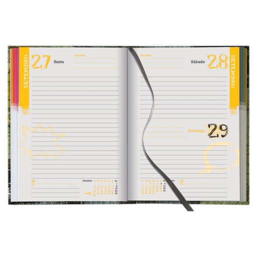 Agenda escolar diária A5 2025/26 12 meses espiral PAPIRO Heart
