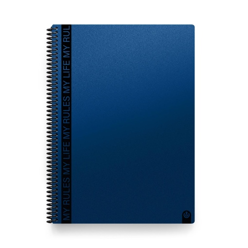 Caderno A4 capa plástica espiral CARCHIVO My Rules pautado azul 80 folhas 90g